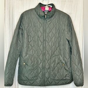 Eddie Bauer Olive Women's Mod Quilted Jacket in olive green. Size XL NWOT